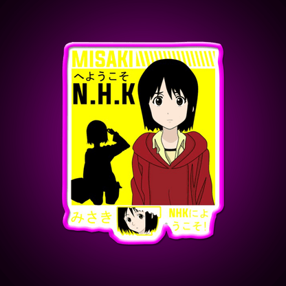 Welcome To The Nhk Misaki Nakahara Welcome Led Neon Sign Open Sign Rgb Color - Shineneon
