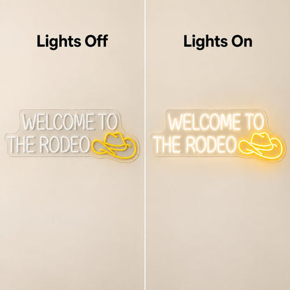 Welcome To The Rodeo Cowboy Hat Custom LED Neon Sign - Shineneon