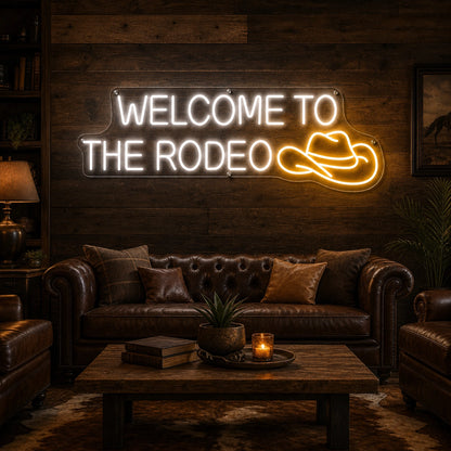 Welcome To The Rodeo Cowboy Hat LED Neon Sign high-converting product image