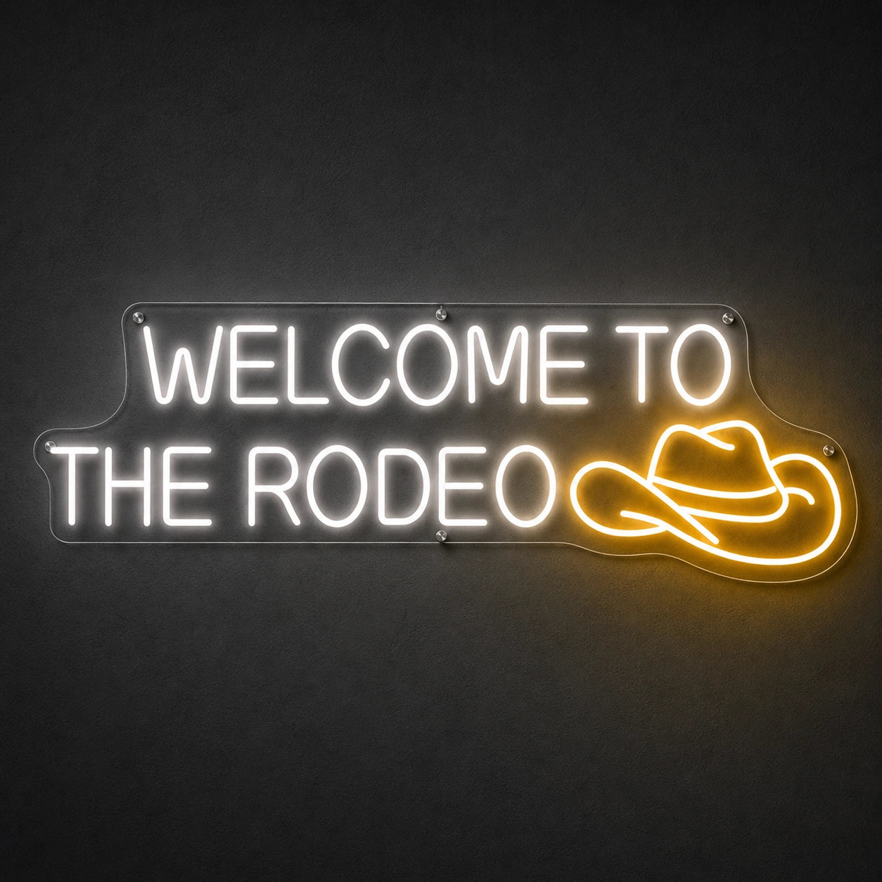 Welcome To The Rodeo Cowboy Hat LED Neon Sign main product image