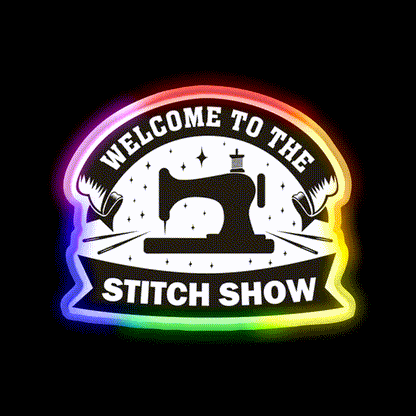 Welcome To The Stitch Show Sewing Funny Welcome Led Neon Sign Open Sign Rgb Color - LED neon sign close-up detail