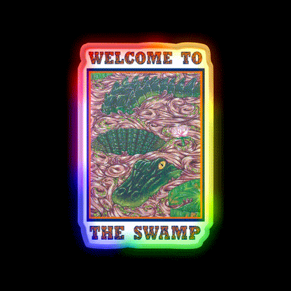 Welcome To The Swamp Welcome Led Neon Sign Open Sign Rgb Color - LED neon sign close-up detail