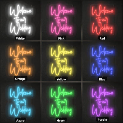 Welcome To The Wedding LED Neon Sign color grid