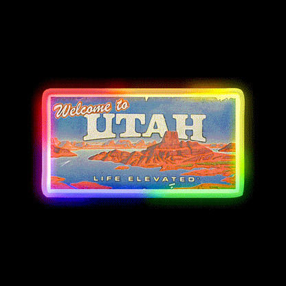 Welcome To Utah Sign Welcome Led Neon Sign Open Sign Rgb Color - LED neon sign close-up detail