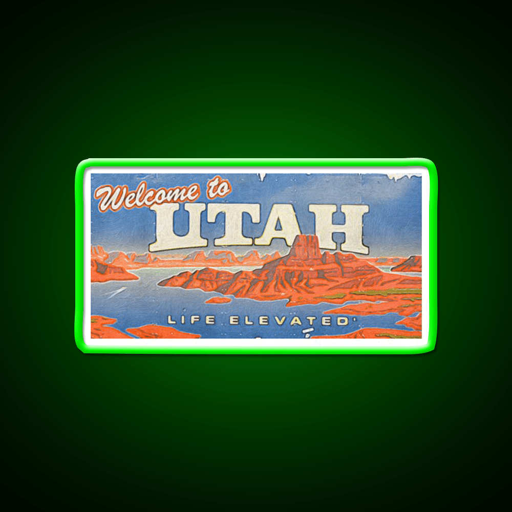 Welcome To Utah Sign Welcome Led Neon Sign Open Sign Rgb Color - Shineneon