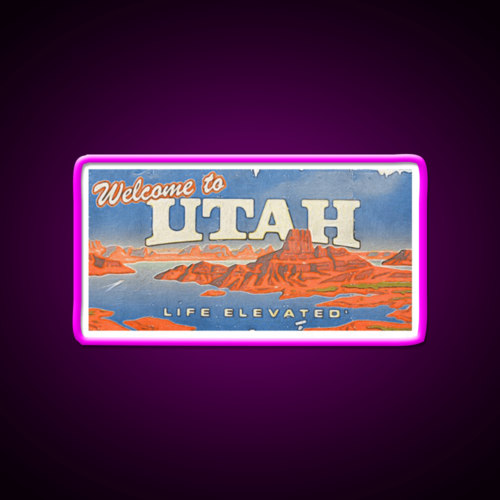 Welcome To Utah Sign Welcome Led Neon Sign Open Sign Rgb Color - Shineneon