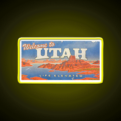 Welcome To Utah Sign Welcome Led Neon Sign Open Sign Rgb Color - Custom LED neon sign front view