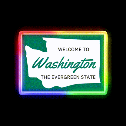 Welcome To Washington Welcome Led Neon Sign Open Sign Rgb Color - LED neon sign close-up detail