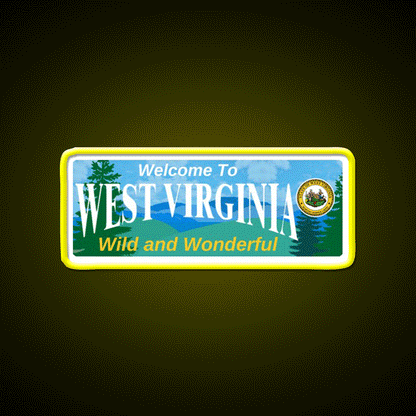 Welcome To West Virginia Welcome Led Neon Sign Open Sign Rgb Color - Custom LED neon sign front view
