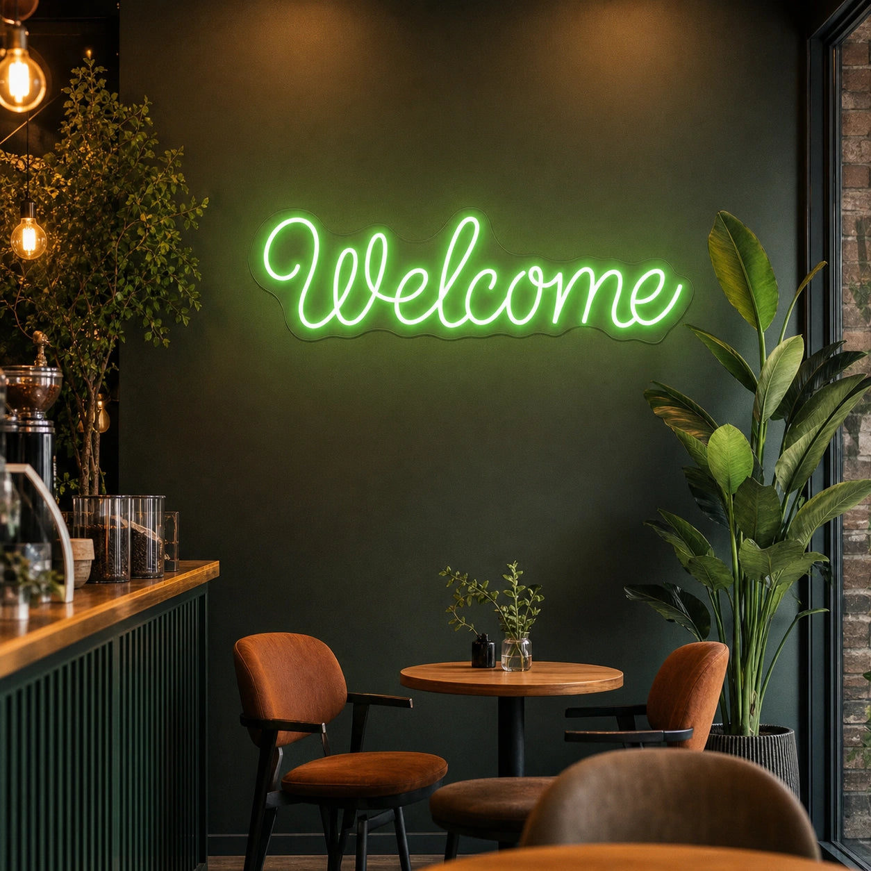 Welcome Wall Art LED Neon Sign real lifestyle scene