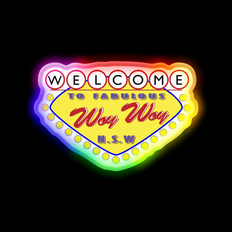 Welcome Woy Woy Sign Welcome Led Neon Sign Open Sign Rgb Color - LED neon sign close-up detail