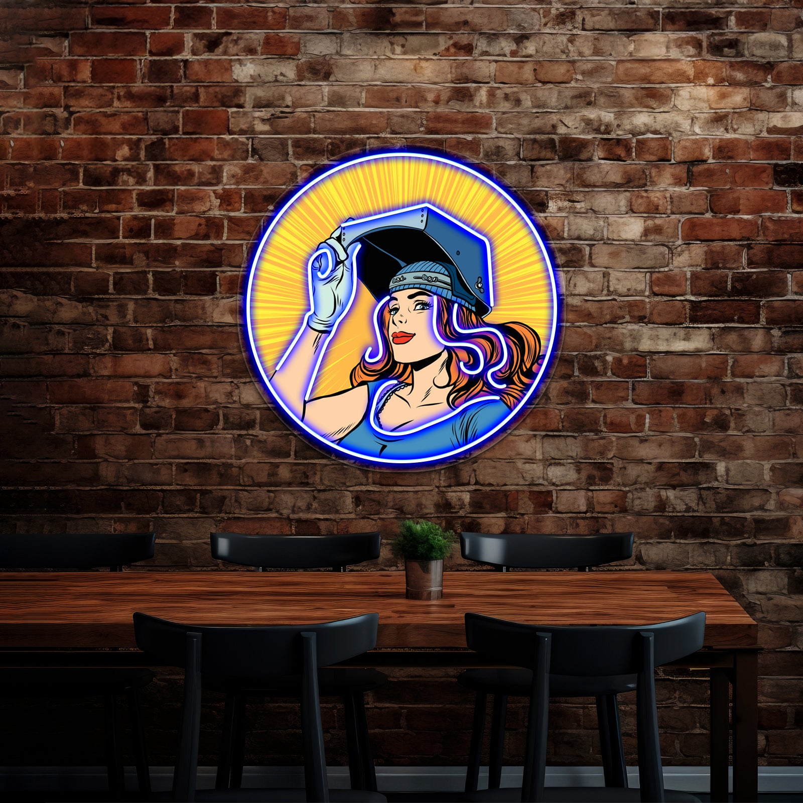 Welder Girl Artwork Neon Signs Custom | Shineneon
