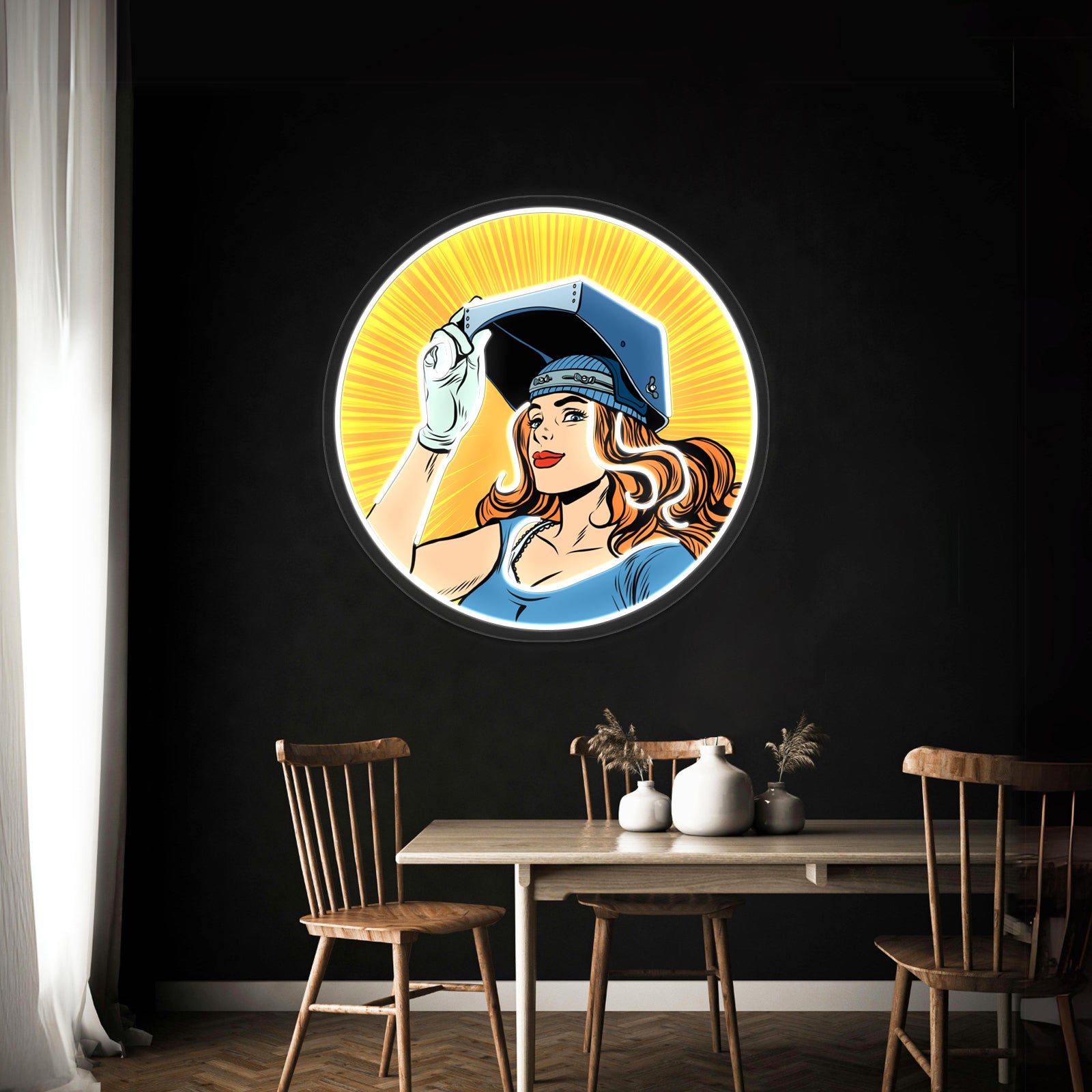 Welder Girl Artwork Neon Signs Custom | Shineneon