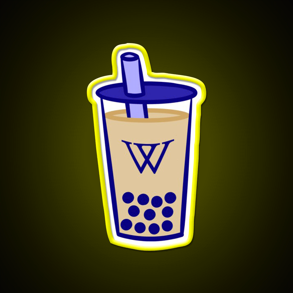Wellesley Bubble Tea Milk Tea Snack Food Led Neon Sign Rgb Color - Custom LED neon sign front view