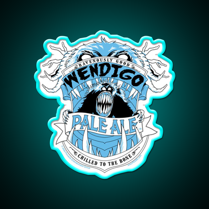 Wendigo Pale Ale Beer Bar Decor Led Neon Sign Rgb Color - Size and dimension reference