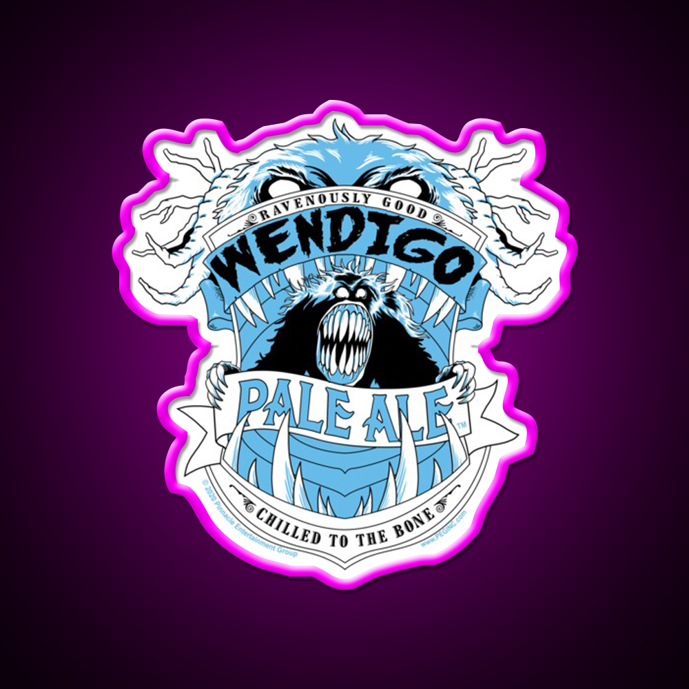 Wendigo Pale Ale Beer Bar Decor Led Neon Sign Rgb Color - Neon sign mounted on wall in room