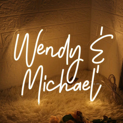Wendy And Michael Yellow Led Neon Sign - Shineneon