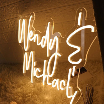 Wendy And Michael Yellow Led Neon Sign - Shineneon