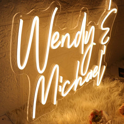 Wendy And Michael Yellow Led Neon Sign - Shineneon