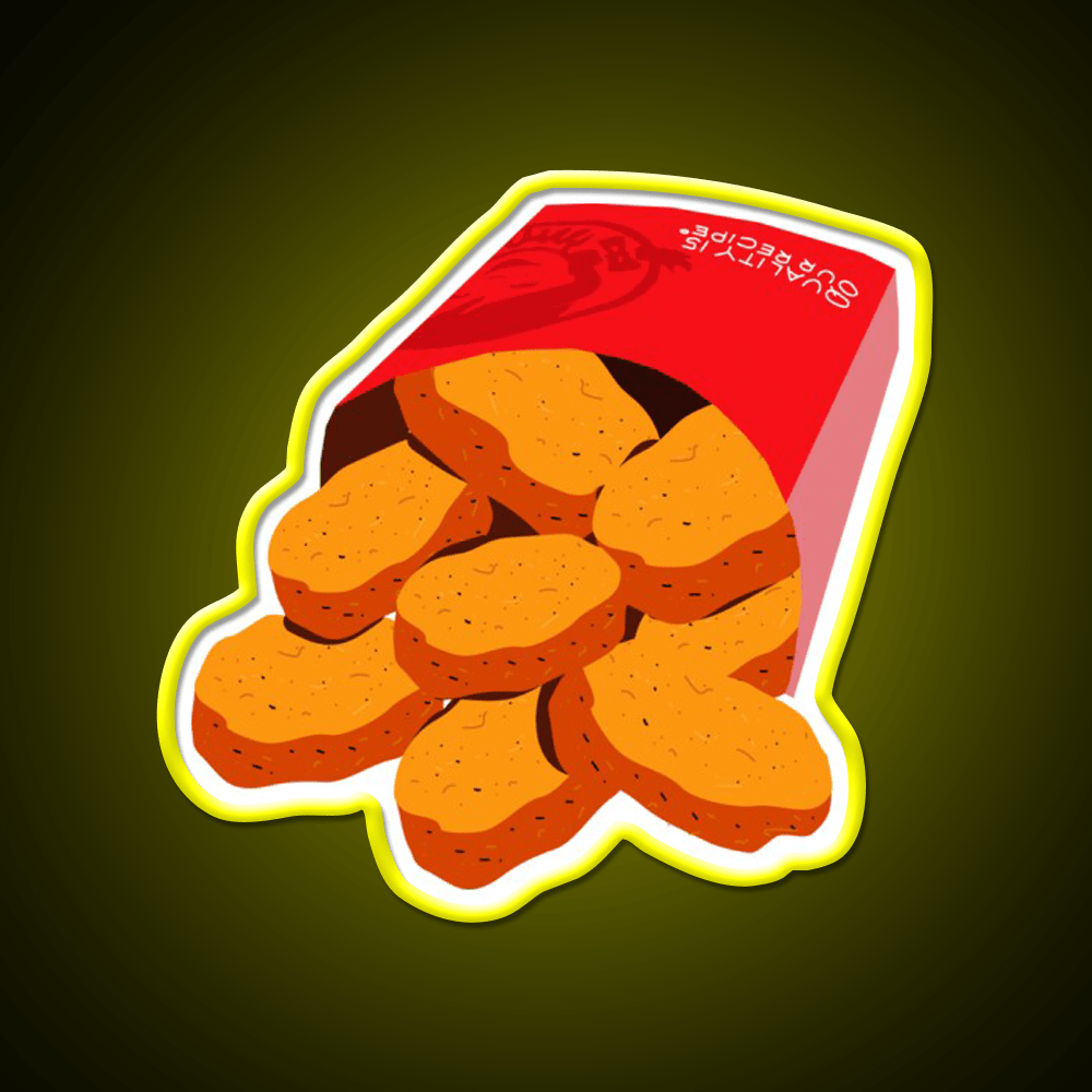 Wendys Chicken Nuggets Fast Food Led Neon Sign For Burger Place Rgb Color - Shineneon