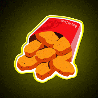 Wendys Chicken Nuggets Fast Food Led Neon Sign For Burger Place Rgb Color
