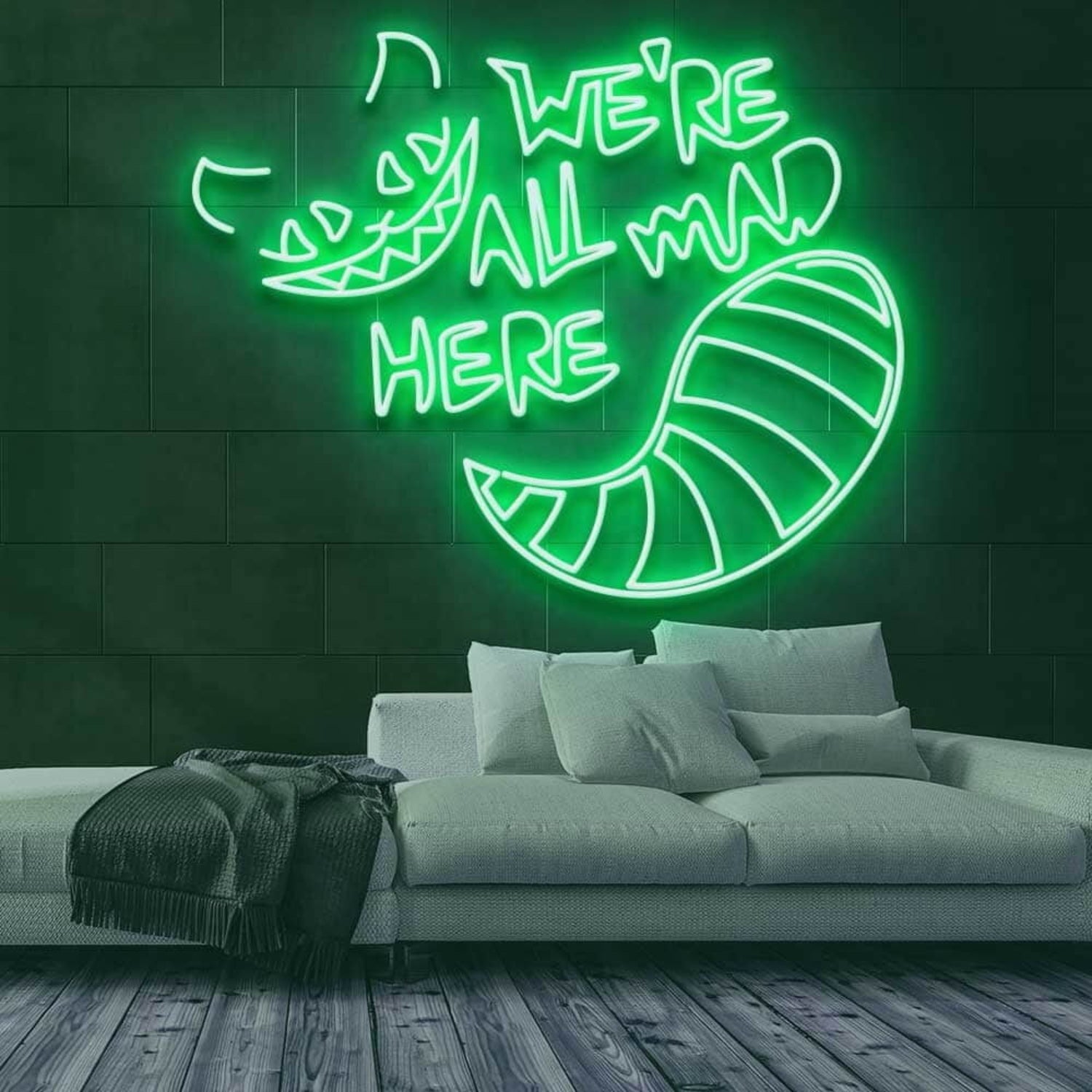 Were All Mad Here Neon Sign For Whimsical And Fun Spaces | Shineneon