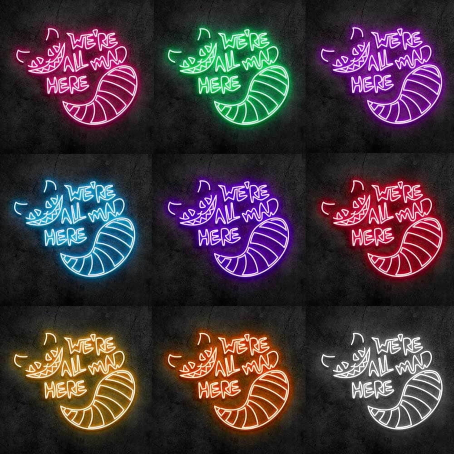 Were All Mad Here Neon Sign For Whimsical And Fun Spaces | Shineneon