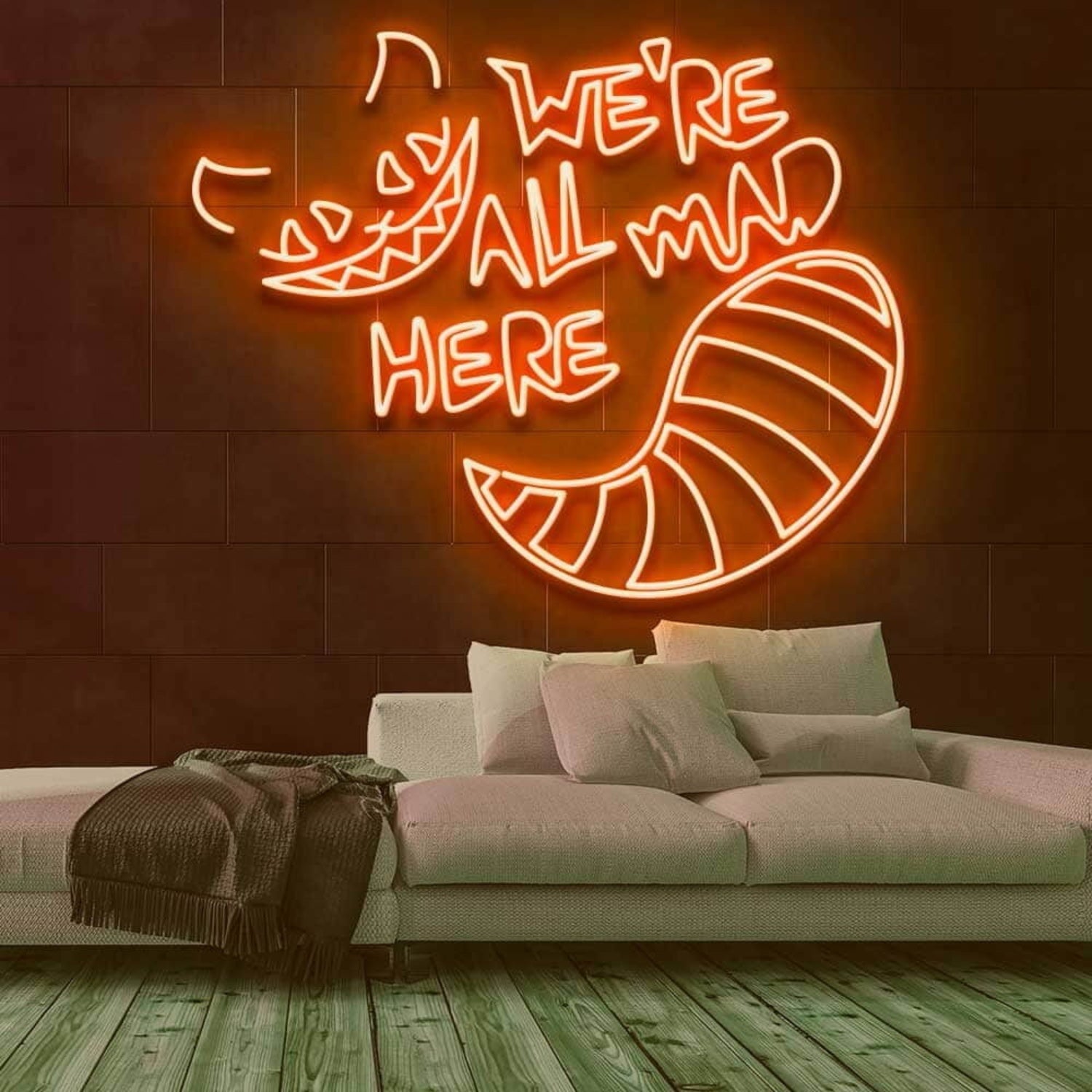 Were All Mad Here Neon Sign For Whimsical And Fun Spaces | Shineneon