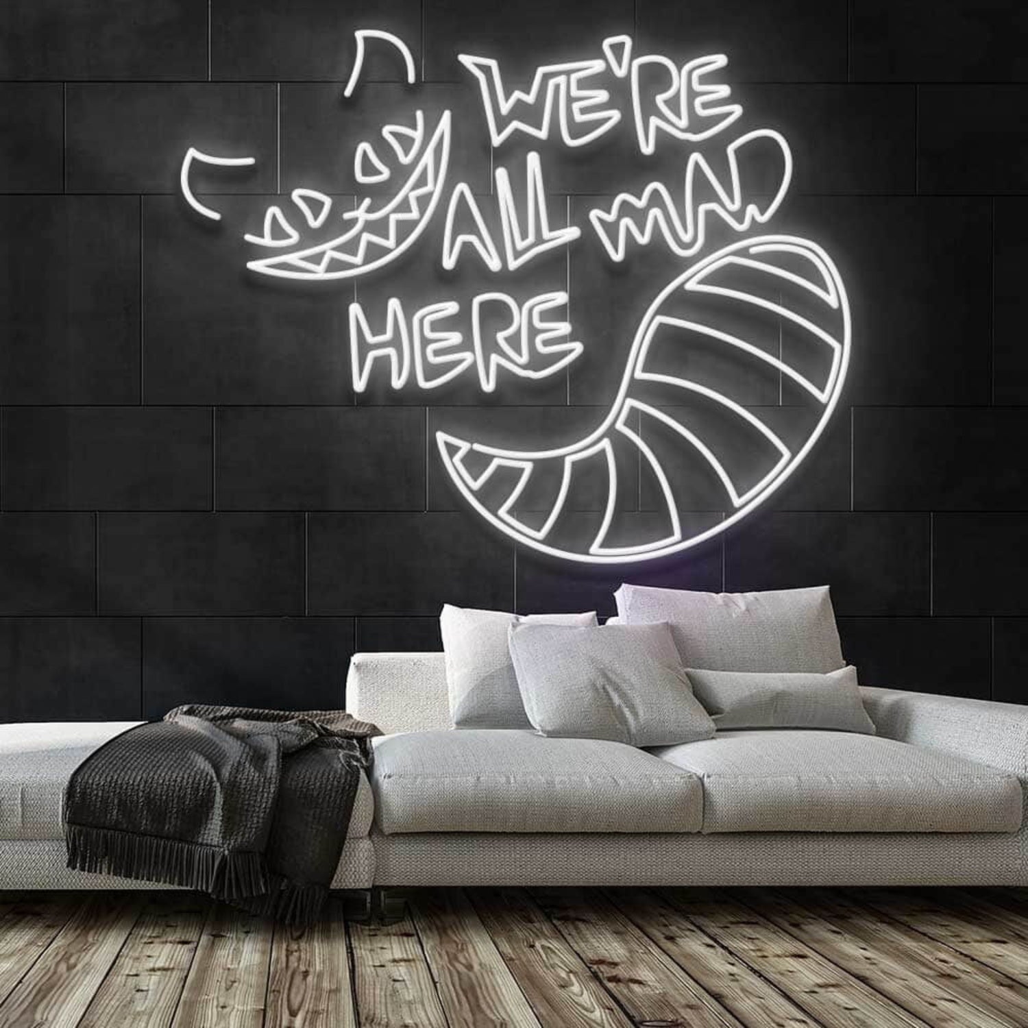 Were All Mad Here Neon Sign For Whimsical And Fun Spaces | Shineneon
