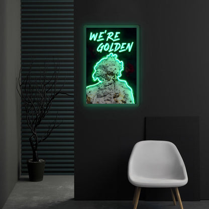 Were Golden Neon X Acrylic Artwork - Shineneon