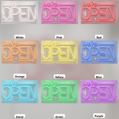 We're Open Wall Decor LED Neon Sign - Shineneon