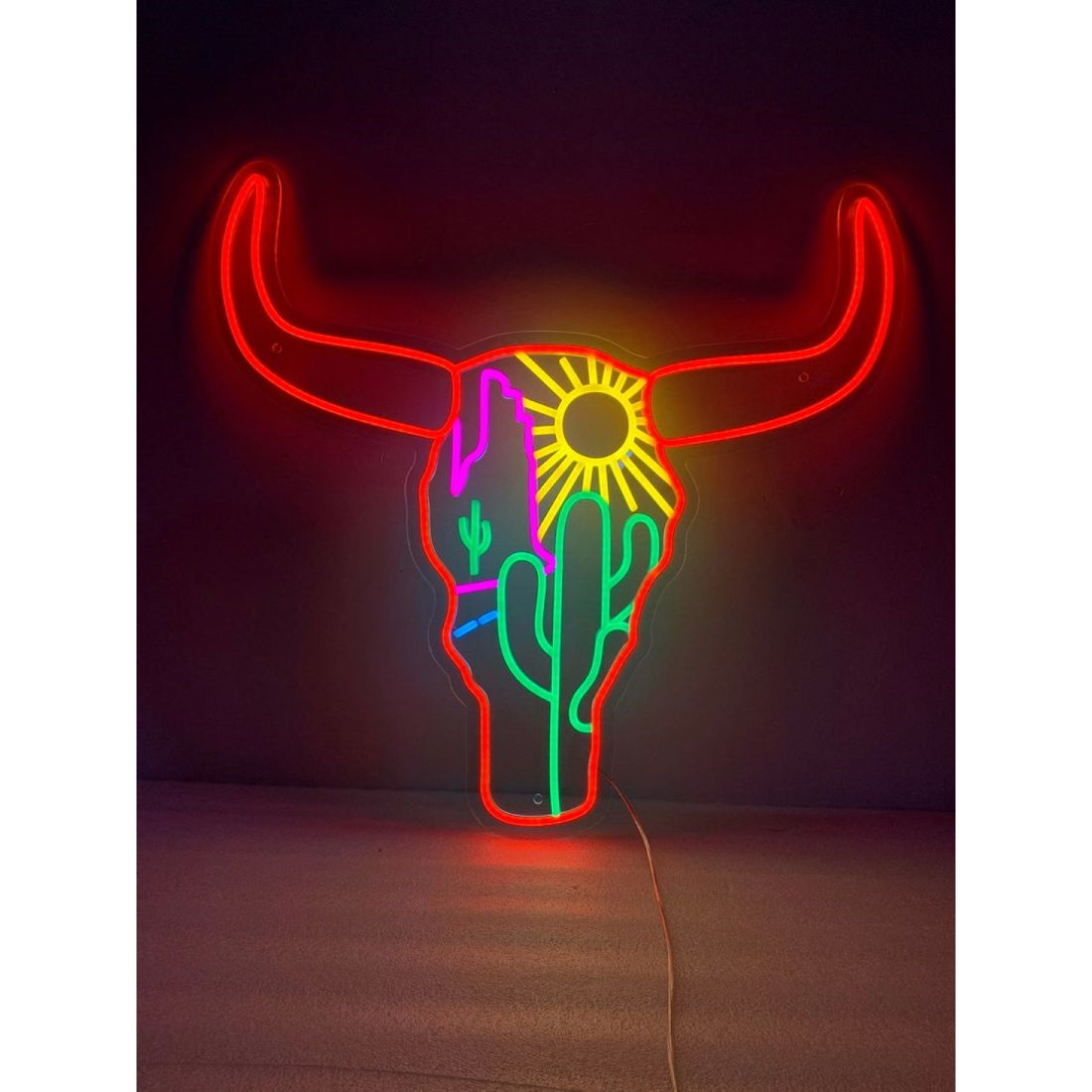 Western Cattle Skull Led Sign Business Neon Sign