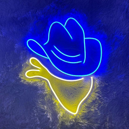 Western Cowboy Hat Bandana Led Neon Sign For Home Bar Decor | Shineneon