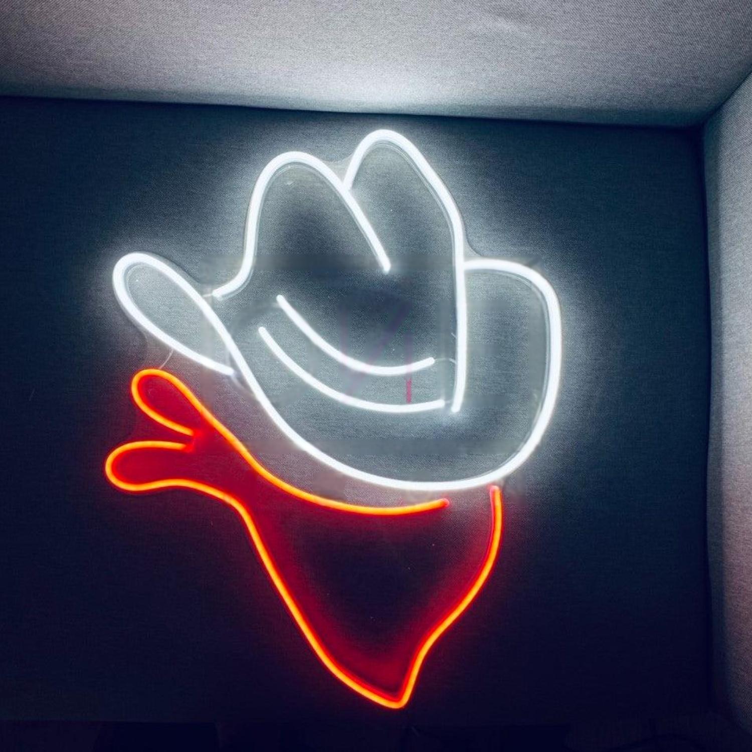 Western Cowboy Hat Bandana Led Neon Sign For Home Bar Decor | Shineneon