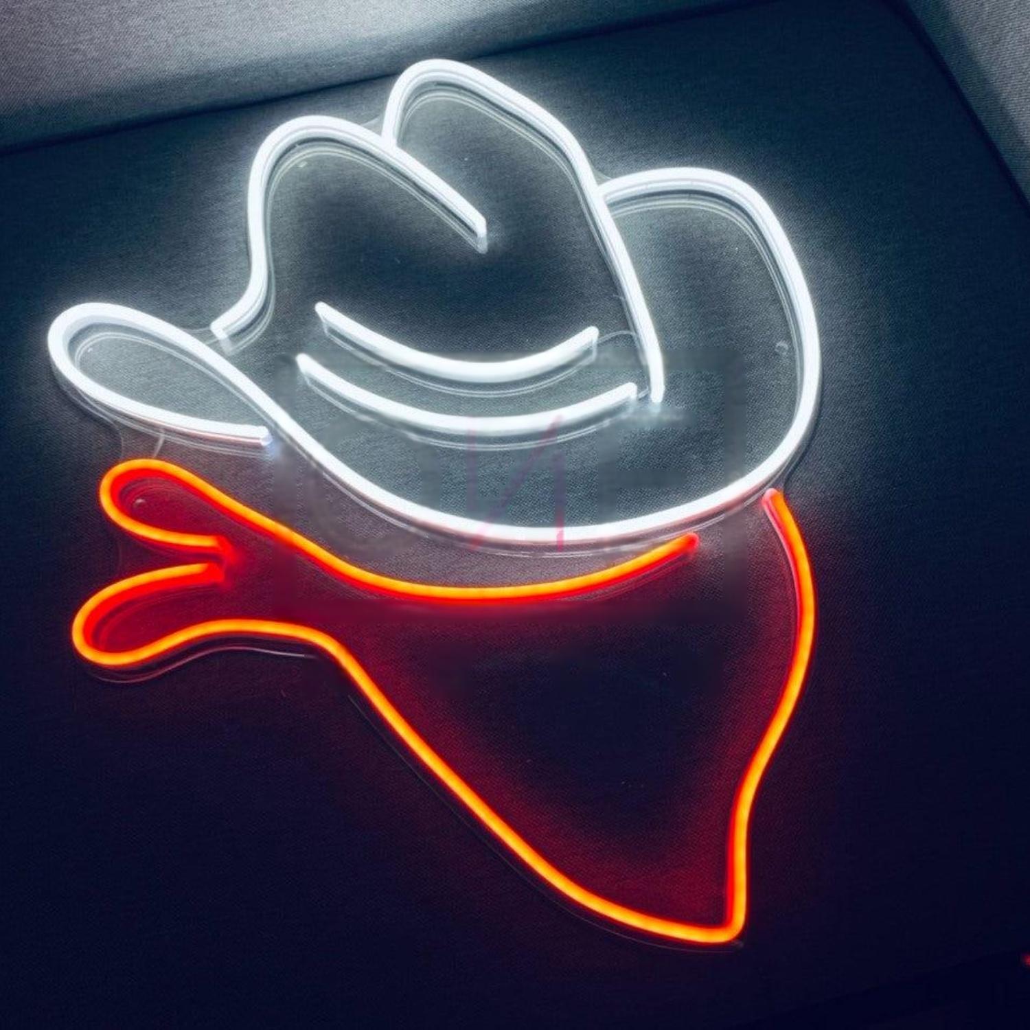 Western Cowboy Hat Bandana Led Neon Sign For Home Bar Decor | Shineneon