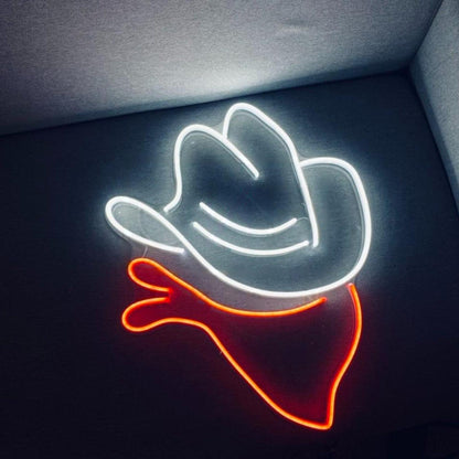 Western Cowboy Hat Bandana Led Neon Sign For Home Bar Decor | Shineneon