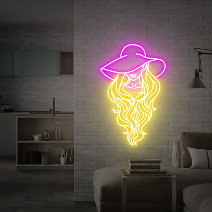 Western Decbars Home And Weddings Cowgirl Led Neon Sign - Shineneon