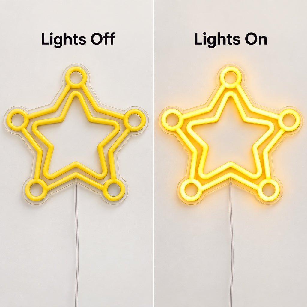 Western Sheriff Star Badge LED Neon Sign - Shineneon