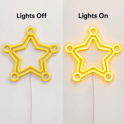 Western Sheriff Star Badge LED Neon Sign - Shineneon