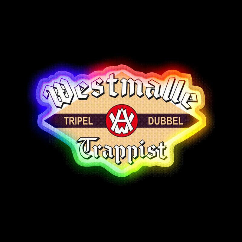 Westmalle Trappist Belgian Beer Logo Beer Bar Decor Led Neon Sign Rgb Color - LED neon sign close-up detail