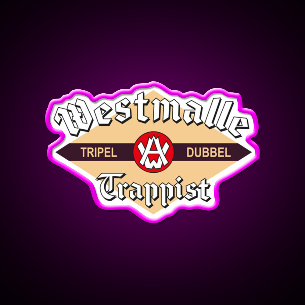 Westmalle Trappist Belgian Beer Logo Beer Bar Decor Led Neon Sign Rgb Color - Neon sign mounted on wall in room