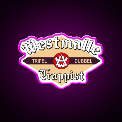 Westmalle Trappist Belgian Beer Logo Beer Bar Decor Led Neon Sign Rgb Color - Neon sign mounted on wall in room