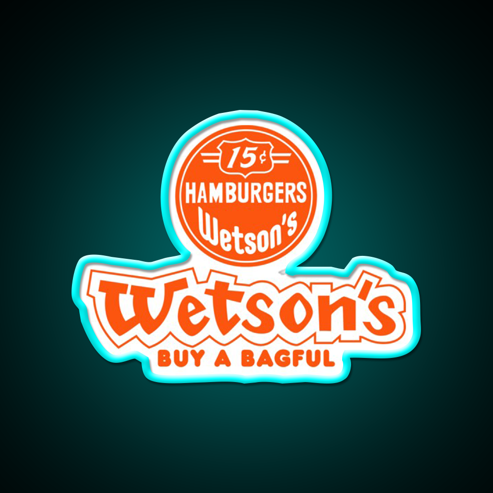 Wetsons Fast Food Led Neon Sign For Burger Place Rgb Color