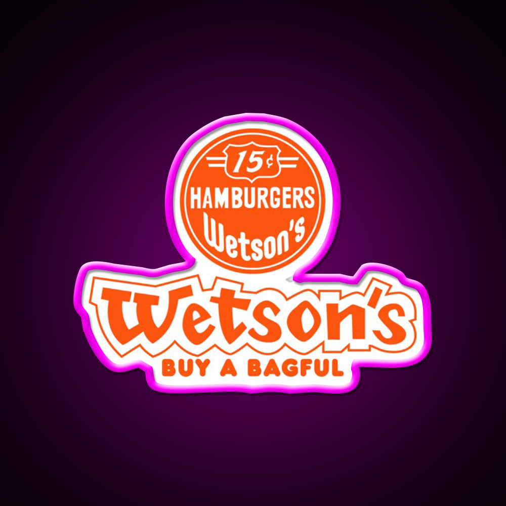 Wetsons Fast Food Led Neon Sign For Burger Place Rgb Color