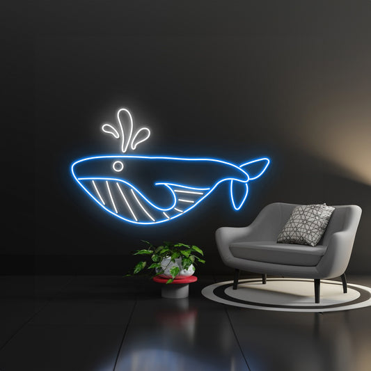 Whale Neon Led Sign Cute Whale Neon Sign Wall Decor