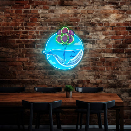Whale On Mountain Top Led Neon Sign Light Custom Led Signs - Shineneon