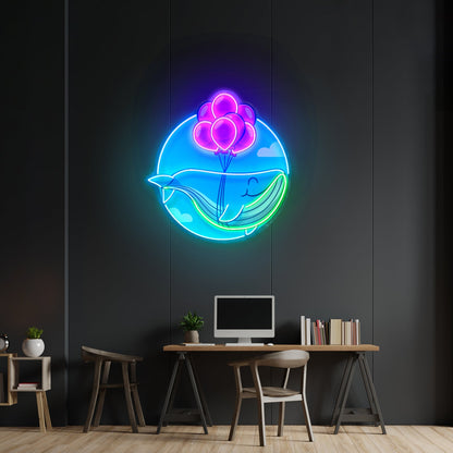 Whale On Mountain Top Led Neon Sign Light Custom Led Signs - Shineneon