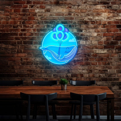 Whale On Mountain Top Led Neon Sign Light Custom Led Signs - Shineneon