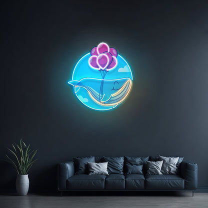 Whale On Mountain Top Led Neon Sign Light Custom Led Signs - Shineneon