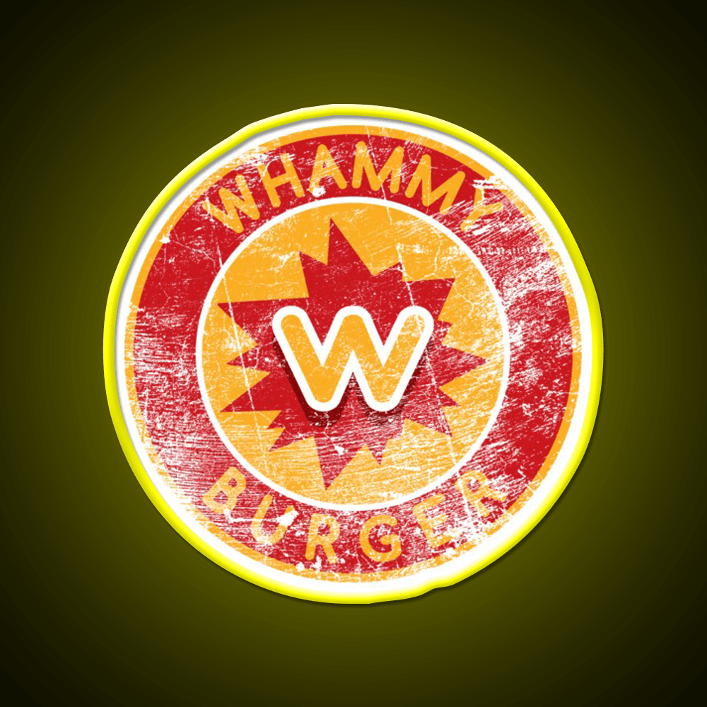 Whammy Burger Falling Down Fast Food Led Neon Sign For Burger Place Rgb Color - Shineneon